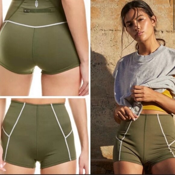 NWOT Free People Movement Youre A Peach Shorty Short Green Size S - Picture 1 of 7